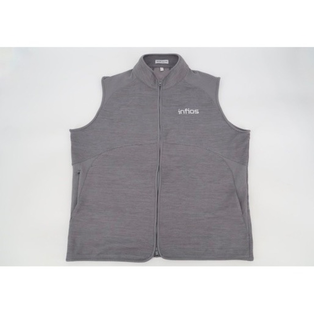 Peter Millar Vista Hybrid Vest Mens Large Gray Performance Full Zip Golf